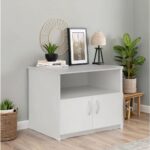 Skyland SIMPLE Credenza SCS 776, Modern Office Storage Cabinet with Shelves, Filing Organizer for Executive Workspace, White Finish, 774x600x712mm, 5-Year Warranty (Self Installation)