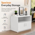 Skyland SIMPLE Credenza SCS 776, Modern Office Storage Cabinet with Shelves, Filing Organizer for Executive Workspace, White Finish, 774x600x712mm, 5-Year Warranty (Self Installation)