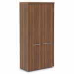 Skyland Zenn Storage Cabinet with Wooden Doors, Tall Office Filing Cupboard, Lockable Executive Bookcase, Dallas Walnut Finish, 964 x 452 x 1984 mm, 5-Year Warranty (Self Installation)