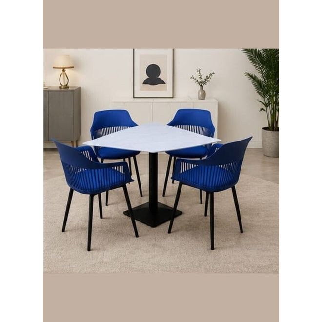 Modern 5-Piece Dining Set with Square Dining Table and 4 Chairs � Space-Saving Dining Furniture for Home, Kitchen, Caf� & Restaurant - Image 5