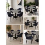 Modern 5-Piece Dining Set with Square Dining Table and 4 Chairs � Space-Saving Dining Furniture for Home, Kitchen, Caf� & Restaurant