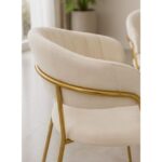 Luxury 5-Piece Dining Set with Round Marble-Style Table and 4 Upholstered Chairs � Modern Dining Furniture for Home, Caf� & Restaurant