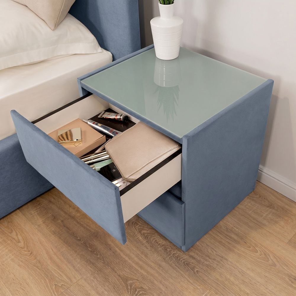 Bedside table Oscar with glass top 44x50 - Image 3