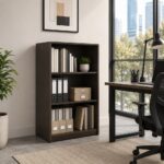 Skyland ALTO Multi-Tier Storage Rack, Freestanding Bookshelf Display Unit With Open Shelves, Wenge Magic Wood Finish, Home Office Organizer, 1165 X 430 X 850 Mm (Self Installation)