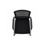 Black Office Chair with Mesh Back and Chrome Sled Base