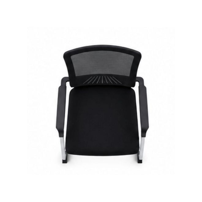 Black Office Chair with Mesh Back and Chrome Sled Base - Image 3