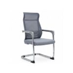 Grey Mesh Office Chair with Chrome Base