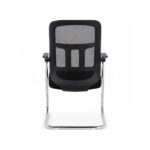 Black Mesh Back Office Visitor Chair with Chrome Sled Base
