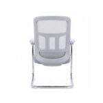 Grey Office Chair with Mesh Back, Padded Seat, and Sled Base