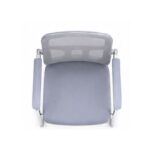 Grey Office Chair with Mesh Back, Padded Seat, and Sled Base