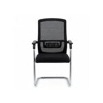 Black Office Chair with Mesh Back and Sled Base