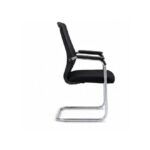 Black Office Chair with Mesh Back and Sled Base