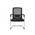 Cantilever Visitor Office Chair with Mesh Back and Fabric Seat - Black/Grey