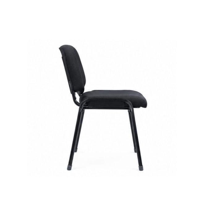 Black Fabric Minimal Modern Office Guest Chair - Image 3