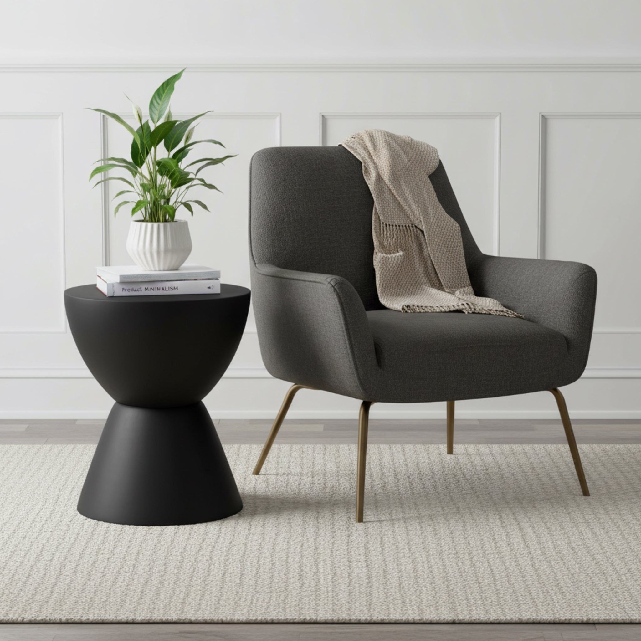 Barrel Metal Side Table - Black - Image 2
