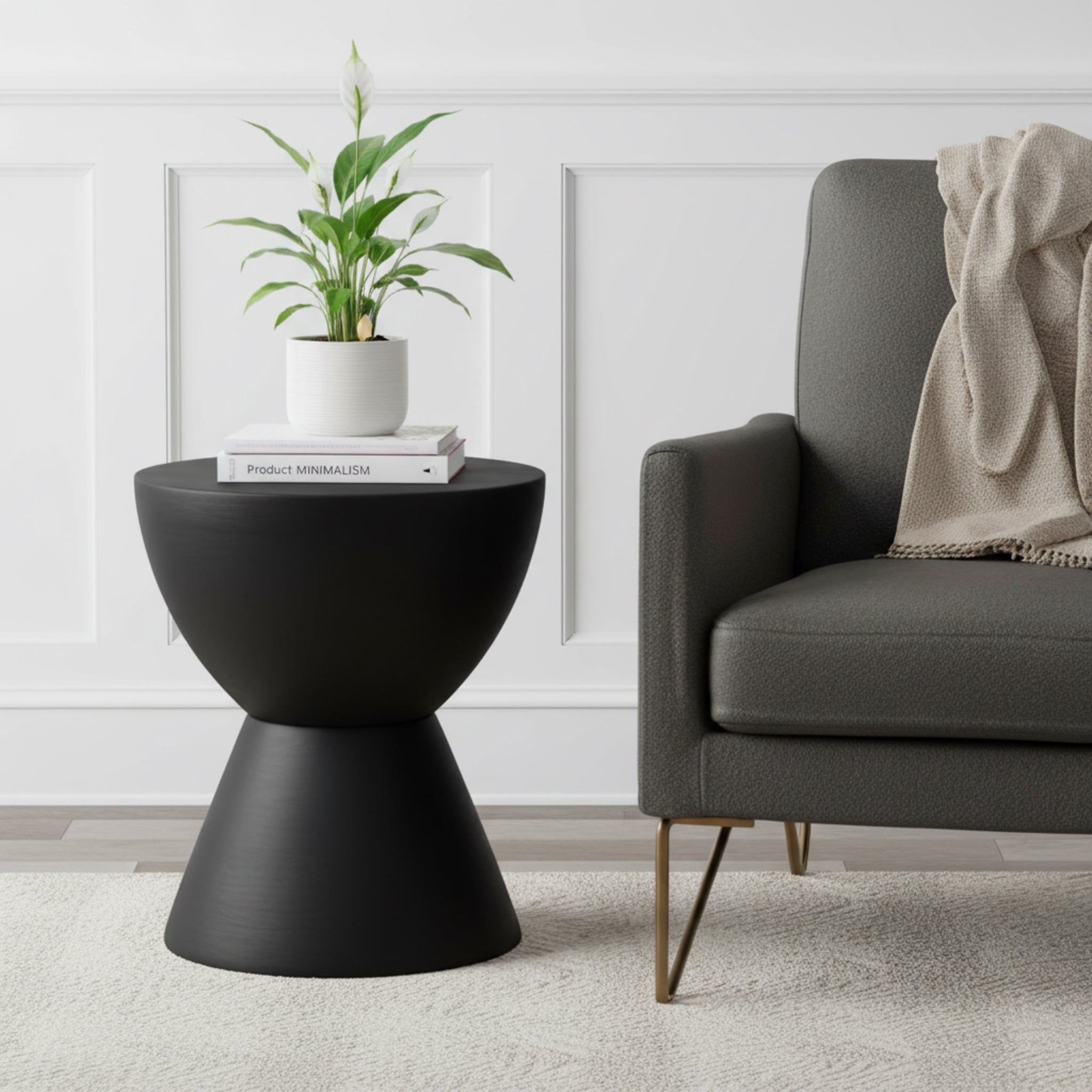 Barrel Metal Side Table - Black - Image 3