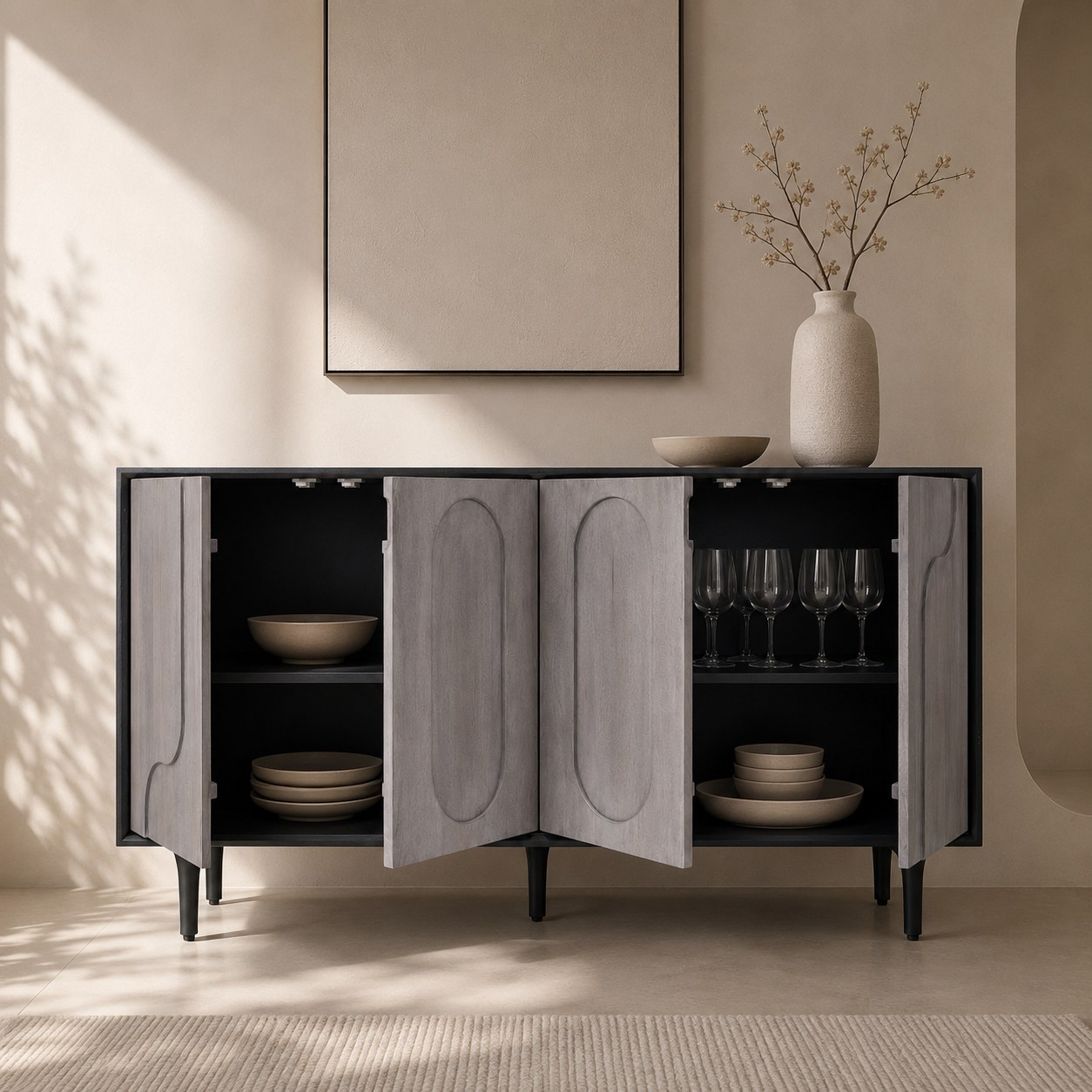 Roy Sideboard - Grey & Black - Image 2