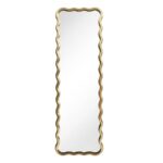 Zenora Wave Mirror 133×2.5×40Cm Gold