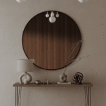 Amelia Black Round Wall Mirror