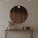 Amelia Black Round Wall Mirror