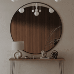 Amelia Black Round Wall Mirror