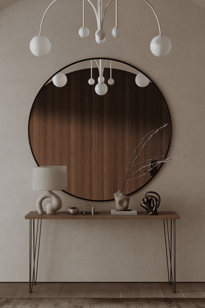Amelia Black Round Wall Mirror - Image 4