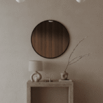Amelia Black Round Wall Mirror