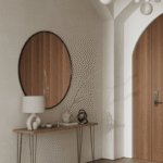 Amelia Black Round Wall Mirror