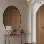 Amelia Black Round Wall Mirror