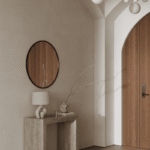 Amelia Black Round Wall Mirror