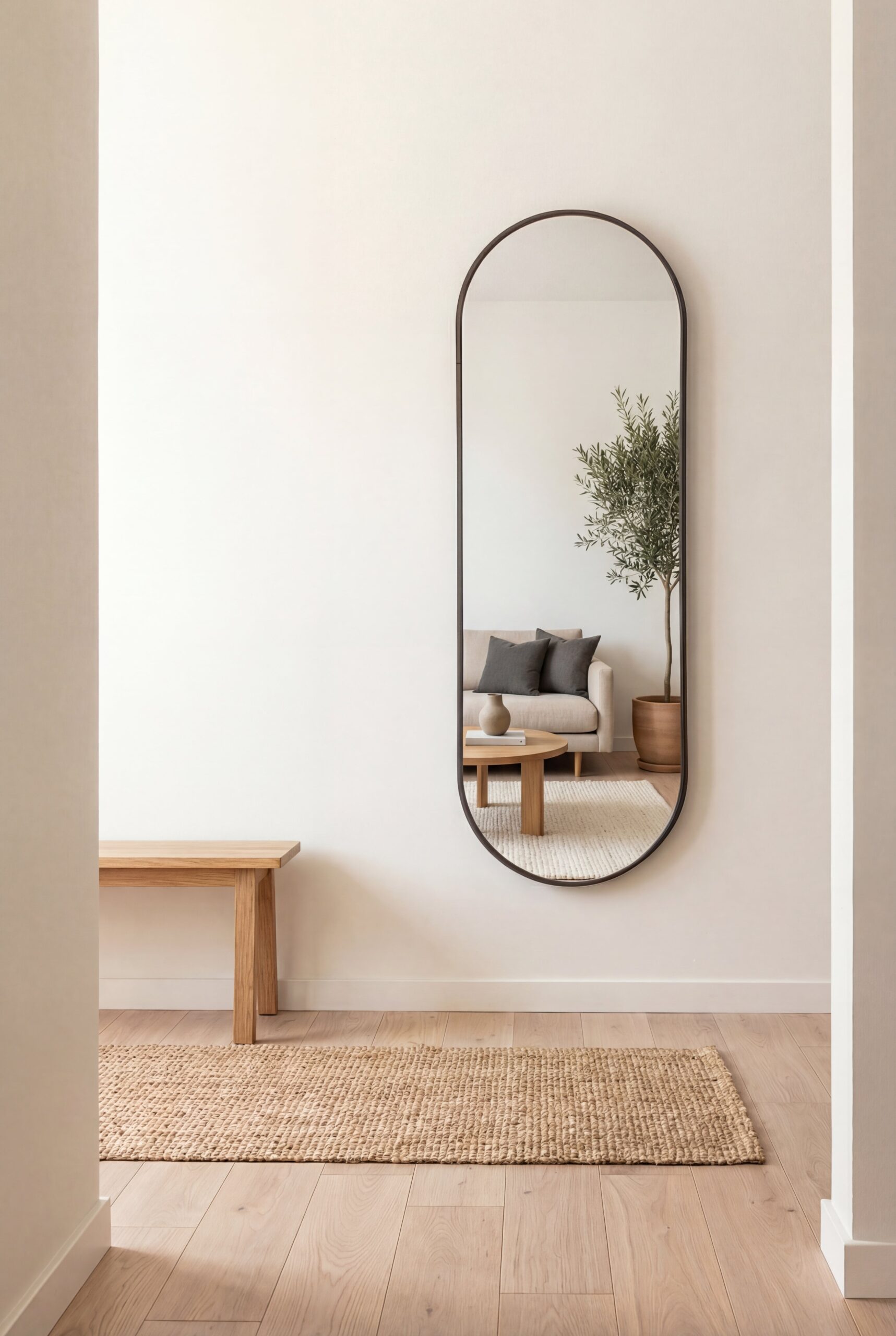 Rimal Black Oval Wall Mirror