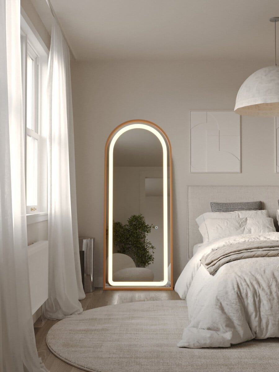 Leah Gold Arch Full Length Mirror with LED Light - Image 2