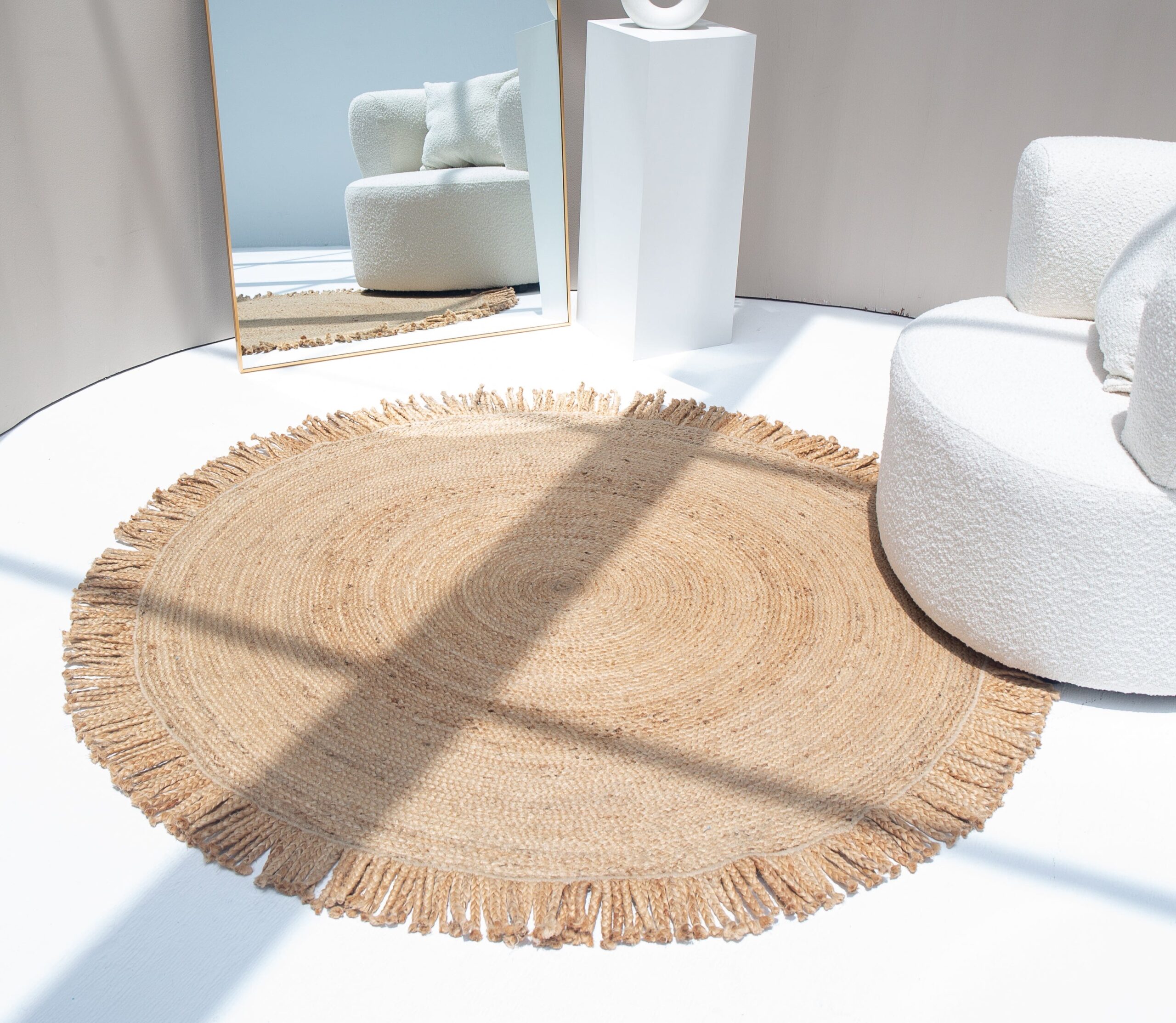 Celestial Weave - Braided Round Tassels Rug - Image 2