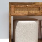 Mira Off White Boucle Round Pouf