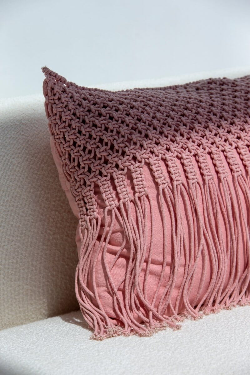 Pink Fringes Cushion With Filler (50x70 CM) - Image 2