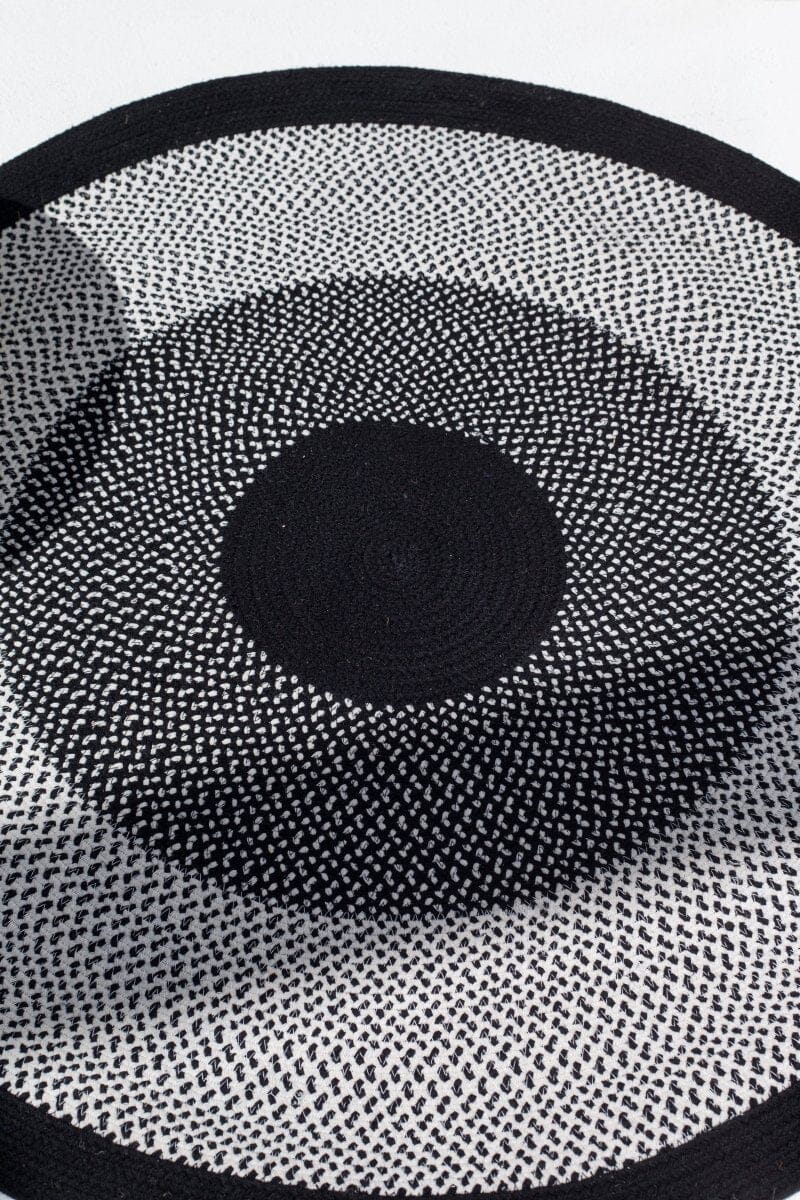 Monochrome Vision - White & Black Braided Rug - Image 2