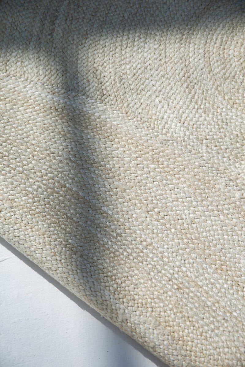 Pure Aura - Off-White Braided Round Rug - Image 5