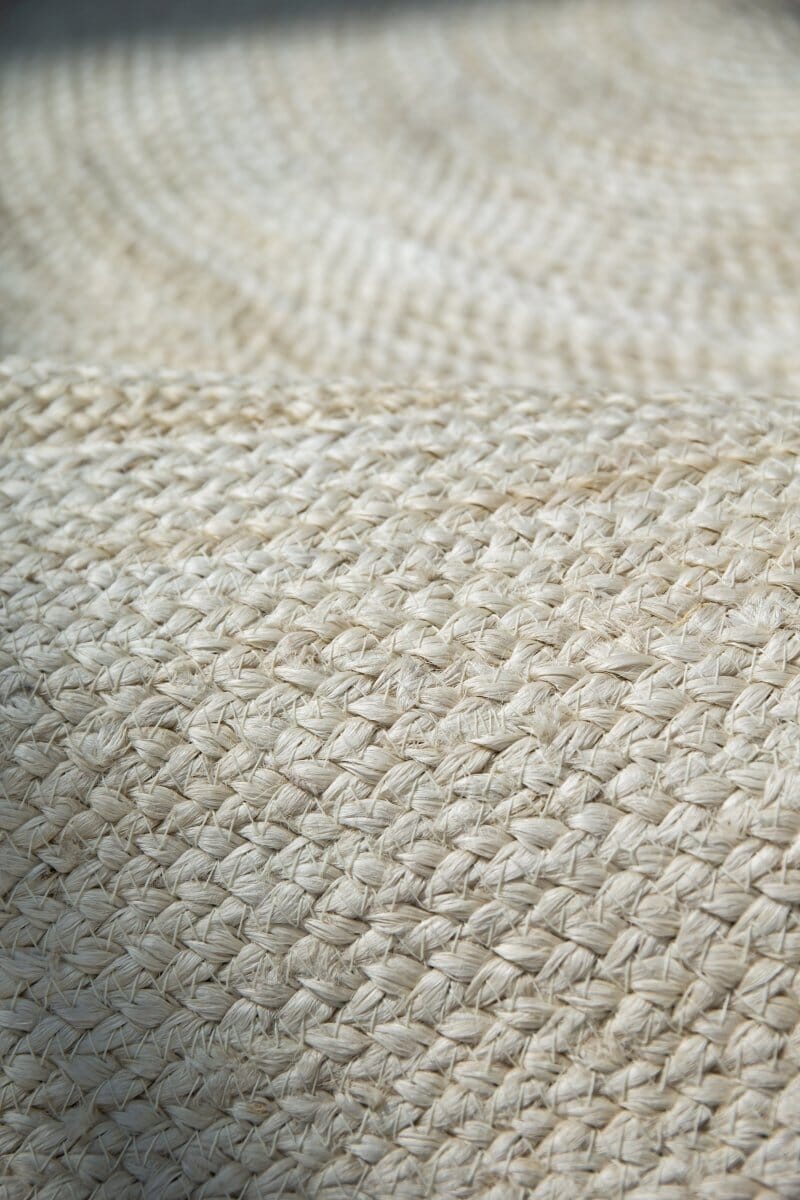Pure Aura - Off-White Braided Round Rug - Image 6