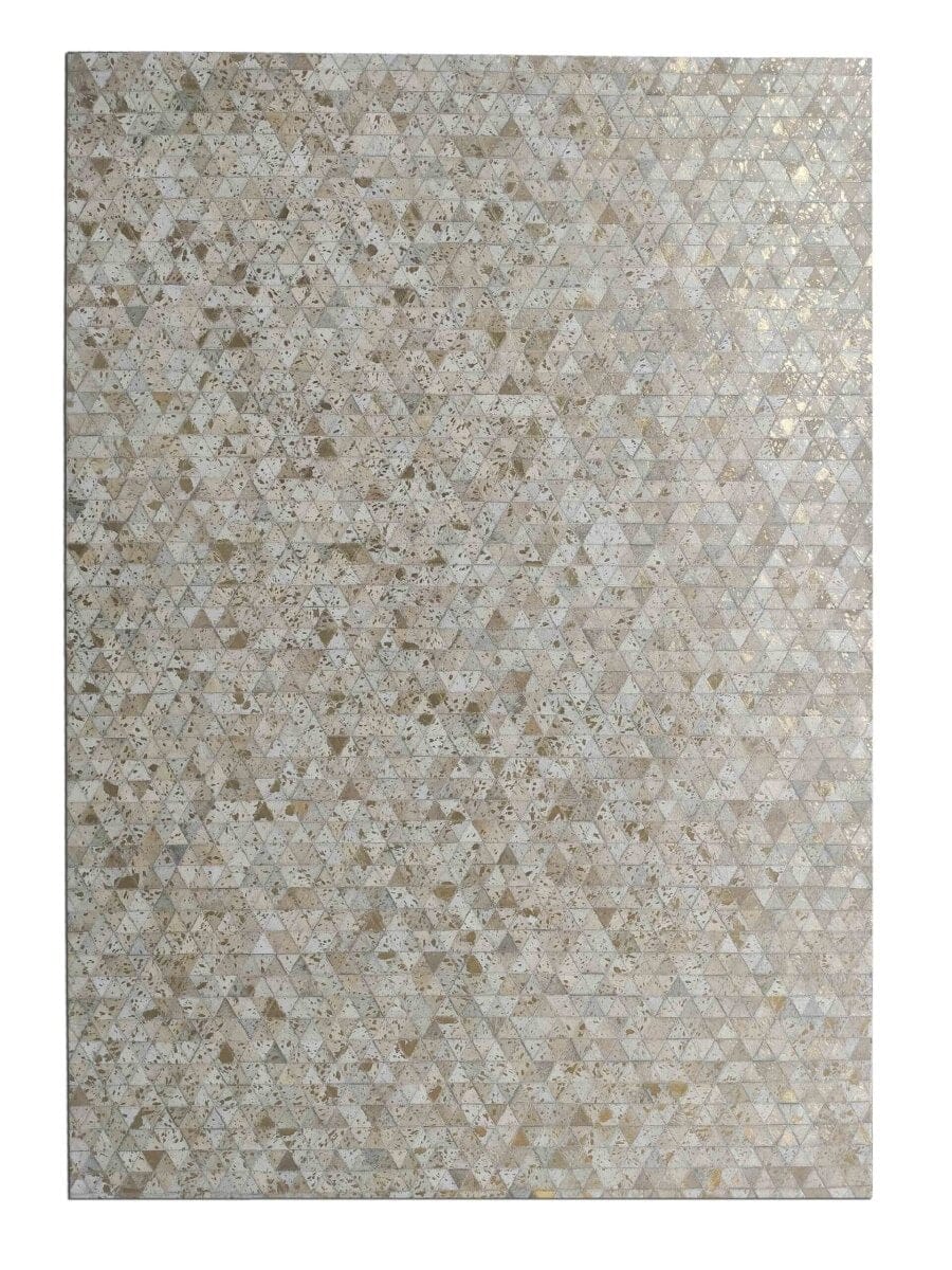Triangular Tranquility - Grey Leather Rug