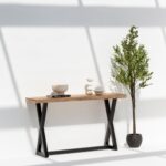 Saelis Wooden X Legs Console