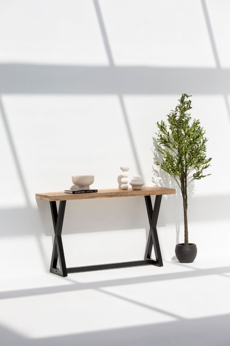 Saelis Wooden X Legs Console