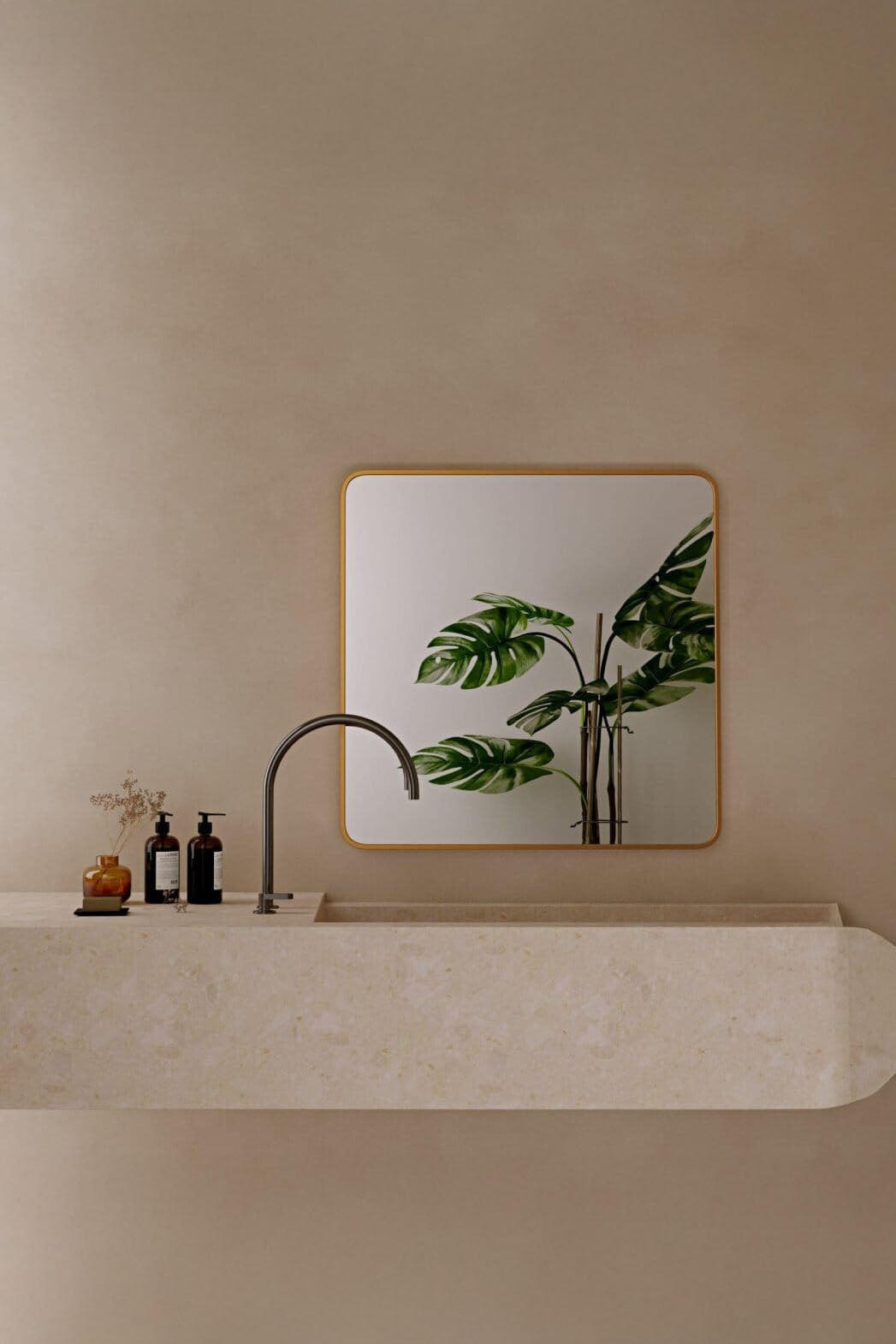 Evalyn Gold Square Wall Mirror