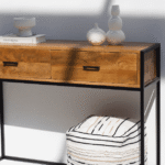 Monochrome Striped Acrowool Pouf