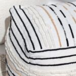 Monochrome Striped Acrowool Pouf