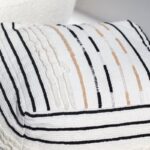 Monochrome Striped Acrowool Pouf