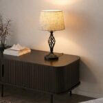 Spiral Cage Fabric Table Lamp