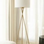 Gold Mid Century Tripod Floor Lamp