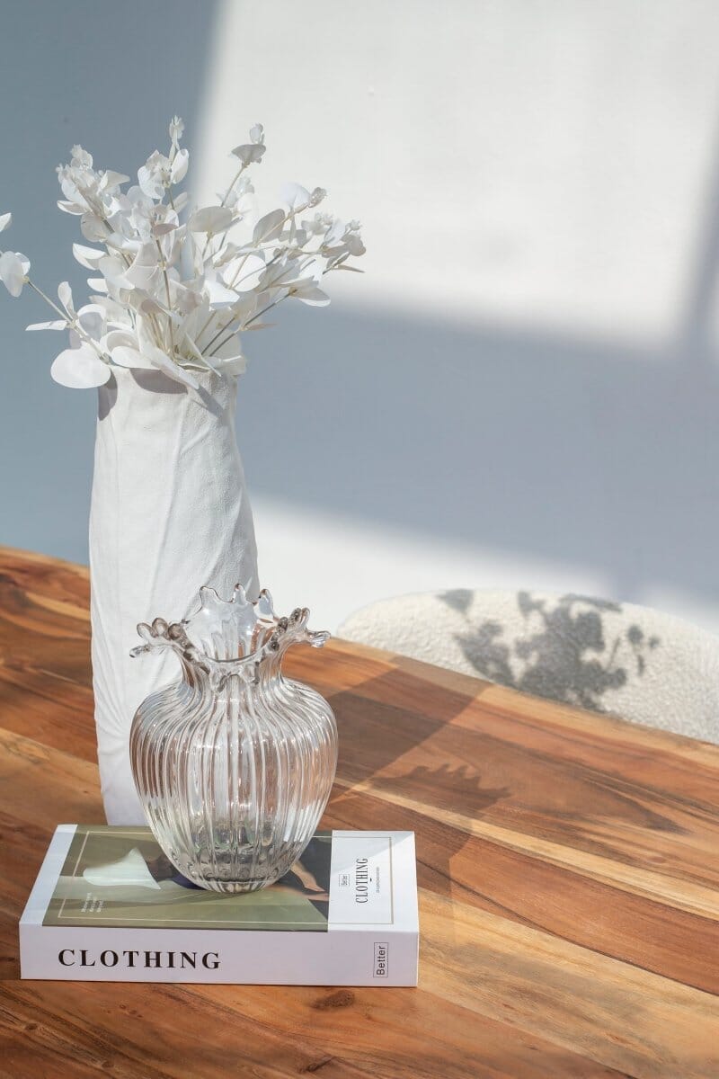 Transparent Wave Glass Vase - Image 6