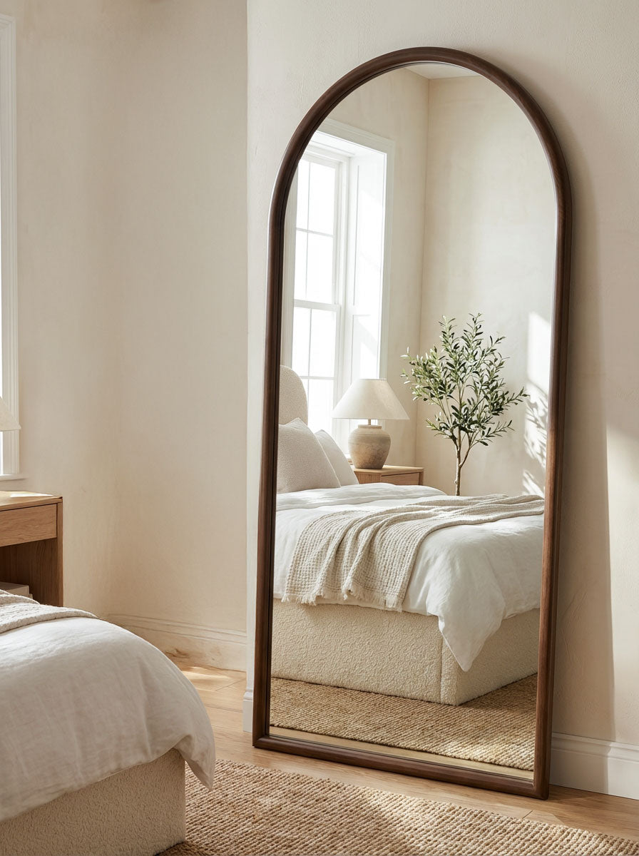 Sycamore Wood Arch Full Length Mirror (180X90 CM)