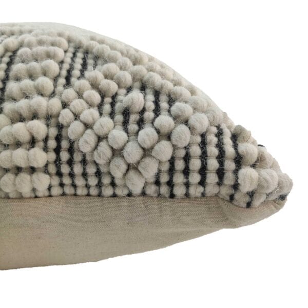 Cream & Black Patterned Cushion With Filler (45x45CM) - Image 3